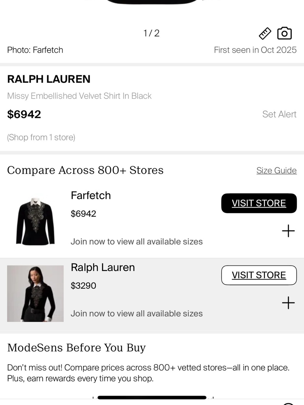 Ralph Lauren Collection Fall 25 Missy Black Hand Beaded Velvet Long Sleeve Top - Picture 15 of 16